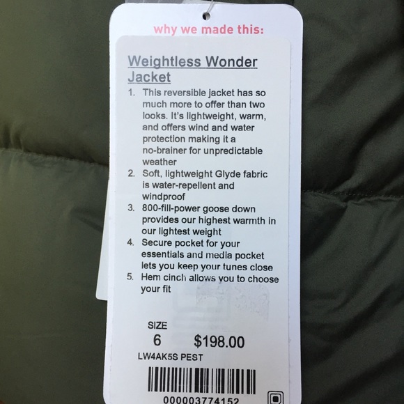 NWT LULULEMON WEIGHTLESS WONDER JACKET PEST GREEN - Picture 3 of 8